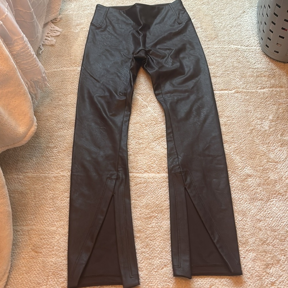 Brown Faux Leather Leggings spanx